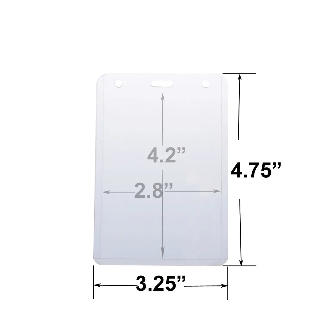 20 штук 124x80 мм полупрозрачный жесткий пластиковый чехол для бейджа с отделением и цепными отверстиями-вертикальный(4," x 2,8"
