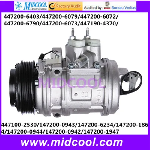 

HIGH QUALITY AUTO AC COMPRESSOR 10PA20C FOR 447200-6403 447200-6079 447200-6072 447200-6790 447200-6073 447190-4370 447100-2530