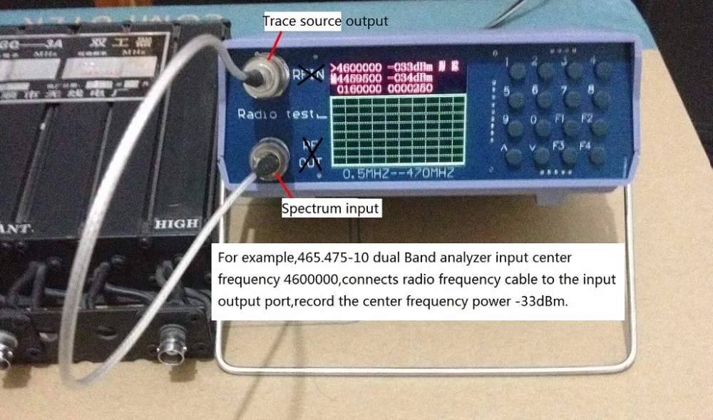 Signal analyseur de spectre double bande avec 136-173 MHz/400-470 MHz source Tracking 