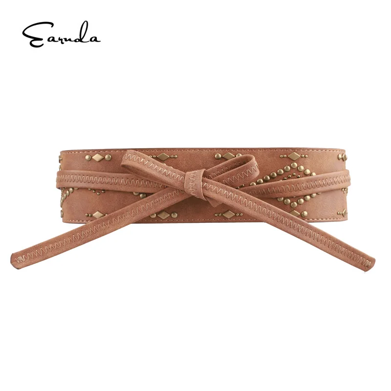 Earnda Brown Cummerbunds Fashion Waist Belt For Women&#39;s Dress 100% PU Leather Belts High Quality ...