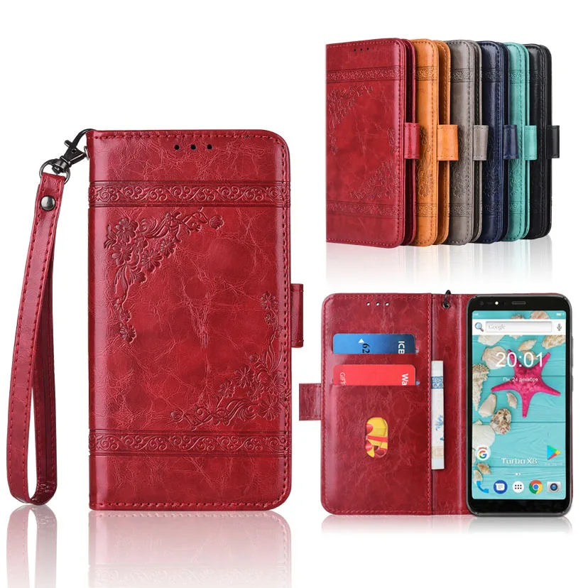 

Wallet case for Turbo X8 cover with Strap,100% special PU Patterned Floral Flip Case With Card Pocket Kickstand case