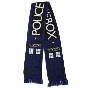 

Dr Doctor Who Scarf Police Box Blue Scarf Cosplay Fourth 4th 6'DELUXE Tom Baker Striped Fashion Men Women Autumn Winter