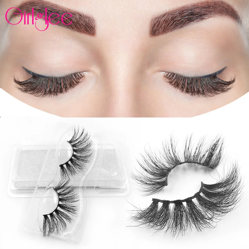 

Real 25-27MM 3D Mink Eyelashes Vendor Soft Mink Strip Eyelashes Rose Gold 5D Mink Lashes Wholesale Silk Lashes Girlglee Make Up