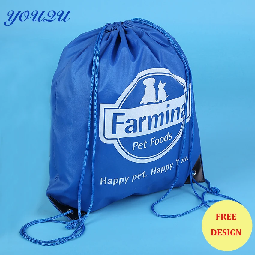 

Cheap polyester drawstring bag 35*40cm MOQ 400pcs logo printing can be accepted
