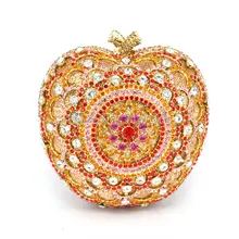 Сияющий бриллиант Женский Повседневный клатч вечерняя сумка яблоко блески различной формы сумка со стразами женская сумка на плечо(88307-H