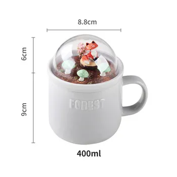 

Mug with cover cute animal lovers drink cup ceramic cup micro landscape office coffee mugs