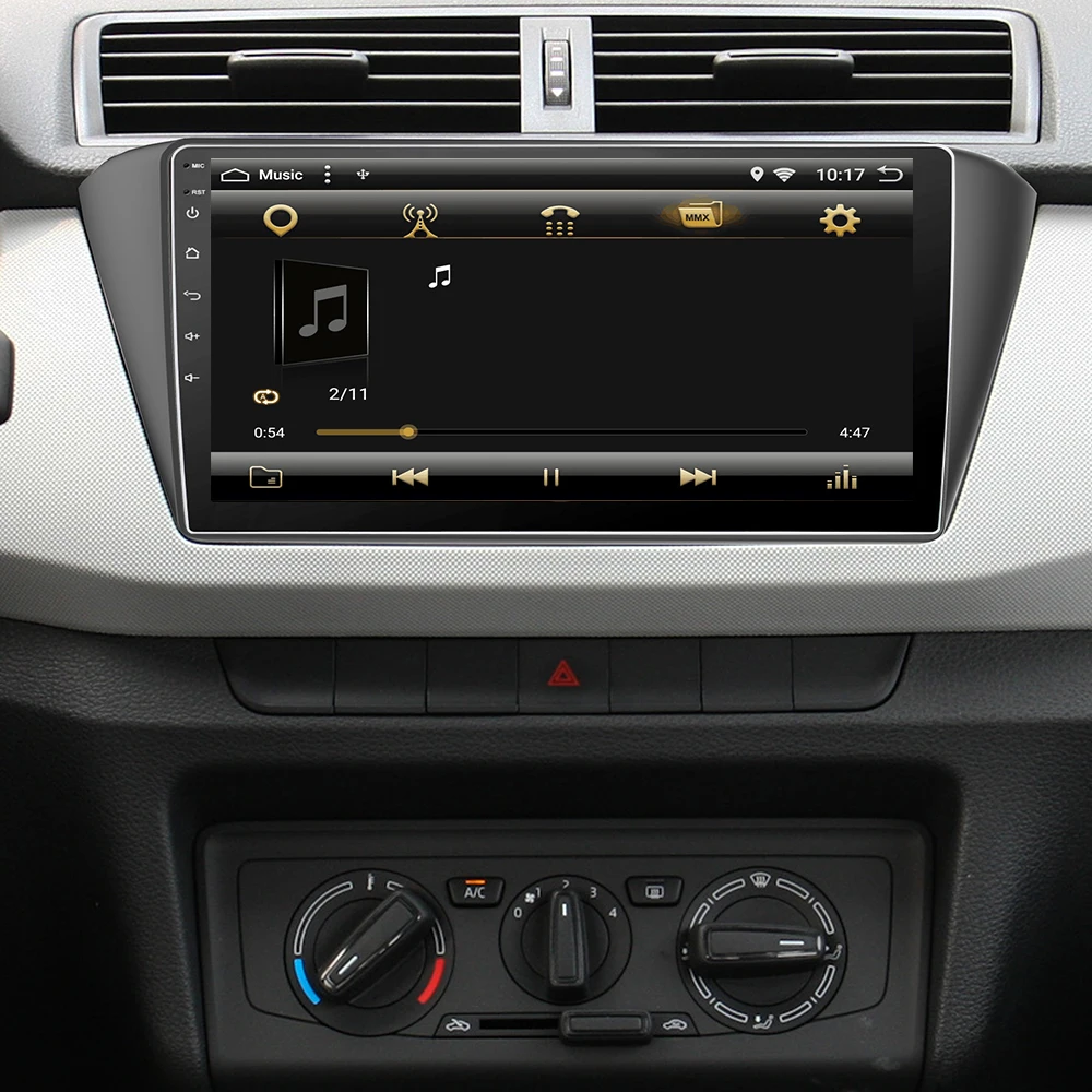 Clearance Eunavi Android 8.1 Octa-core 10.1 inch Car Radio HeadUnit GPS Navi Player for Skoda Fabia 2015 2G+32G with WIFI RDS car stereo 1