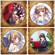 Japanese Anime Saenai Heroine No Sodatekata Display Badge Fashion Cartoon Figure Eriri Brooches Pin Jewelry Accessories 17cm saenai heroine no sodatekata katou megumi sexy anime action figure pvc brinquedos collection toys for christmas gift