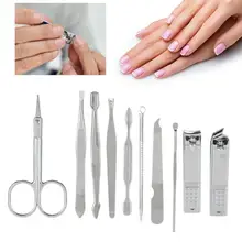 10 шт., ножницы для маникюра и педикюра из нержавеющей стали