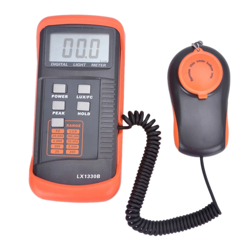 High Accuracy Professional Digital Light Meter 0.1~200,000Lux LX1330B With Data Hold And Peak Reading Hold Function