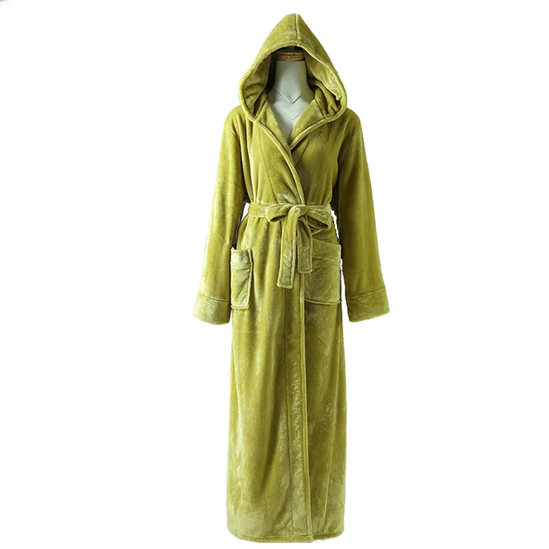 Flannel Robe Male With Hooded Thick Brand Designer Dressing Gown Coral Fleece Mens Bathrobe Winter Long Robe Mens Bath Robe Flannel Robe Male With Hooded Thick Brand Designer Dressing Gown Coral Fleece Mens Bathrobe Winter Long Robe Mens Bath Robe