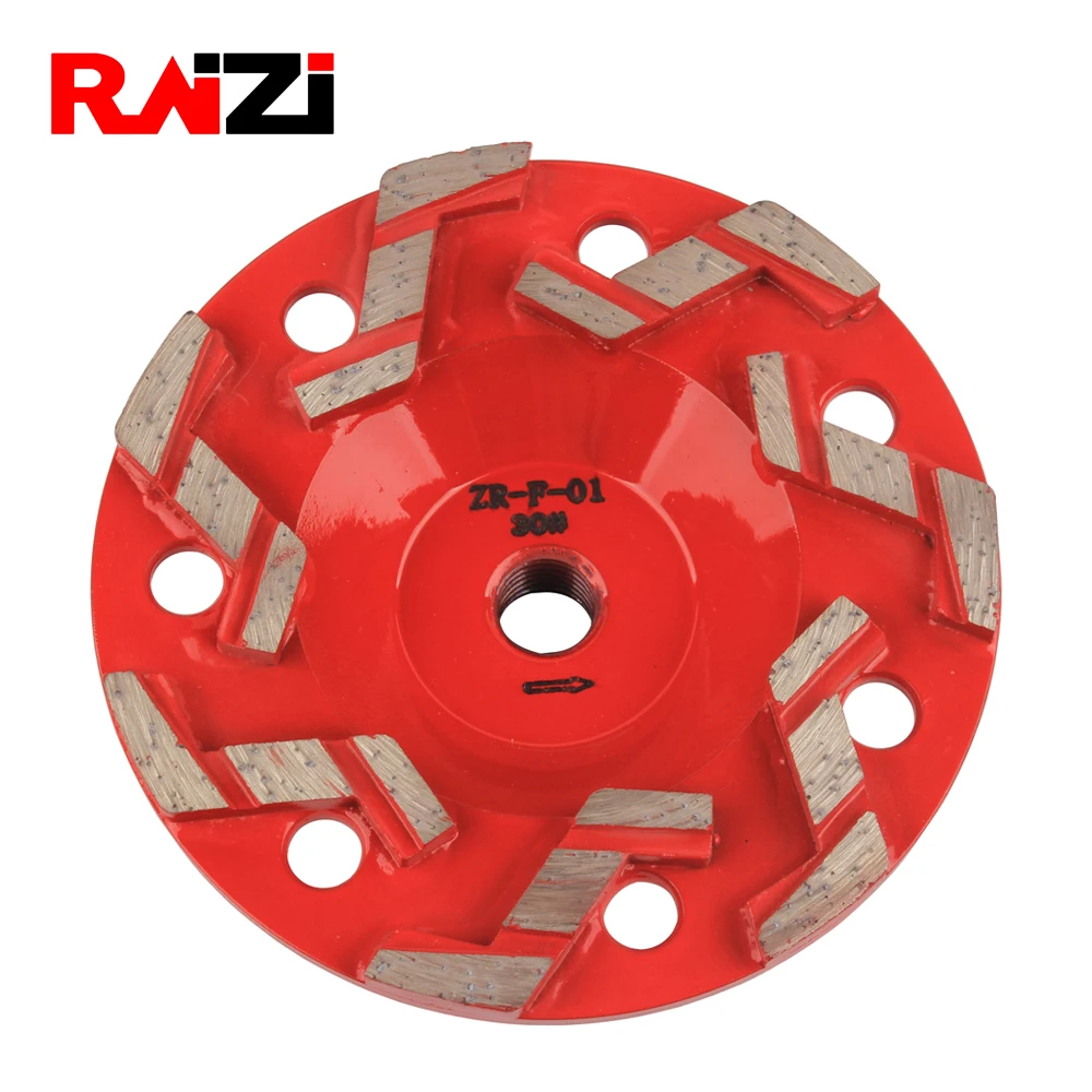 

Raizi 5,7 Inch S Segment Concrete Diamond Grinding Wheel For Angle Grinder Midium Bond With 5/8-11 USA Thread Grit 30