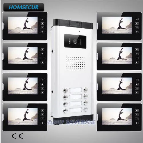 HOMSECUR 7 &quotlcd видеодомофон домофон комплект с наружное наблюдение для дома/плоский