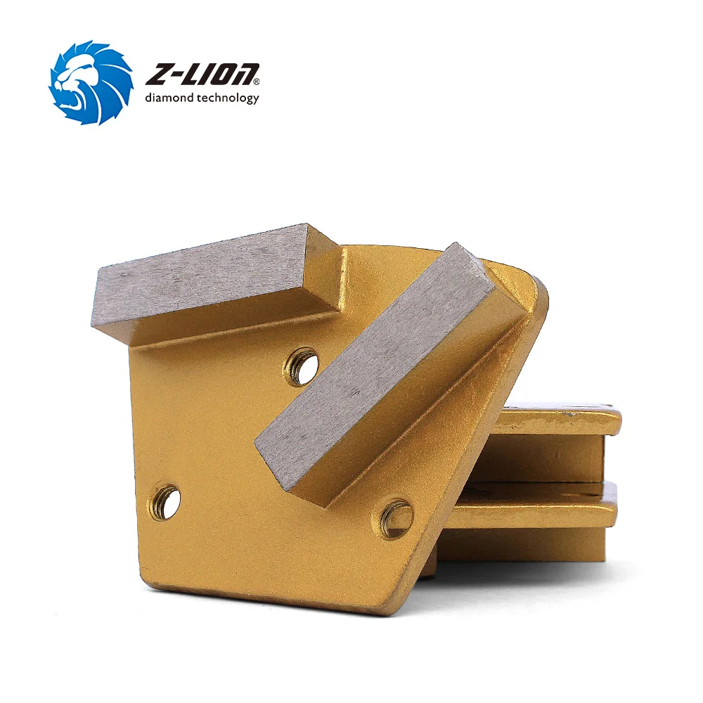 Z-LION трапеции металла алмазный диск 3 шт. 400 Грит шлифования бетона Pad 2 бар сегментов магнитные пластины для пола точильщик