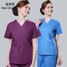 Медицинский костюм для ухода Униформа больничный хирургический халат женский медицинская Клиническая Униформа медперсонала костюм хлопок