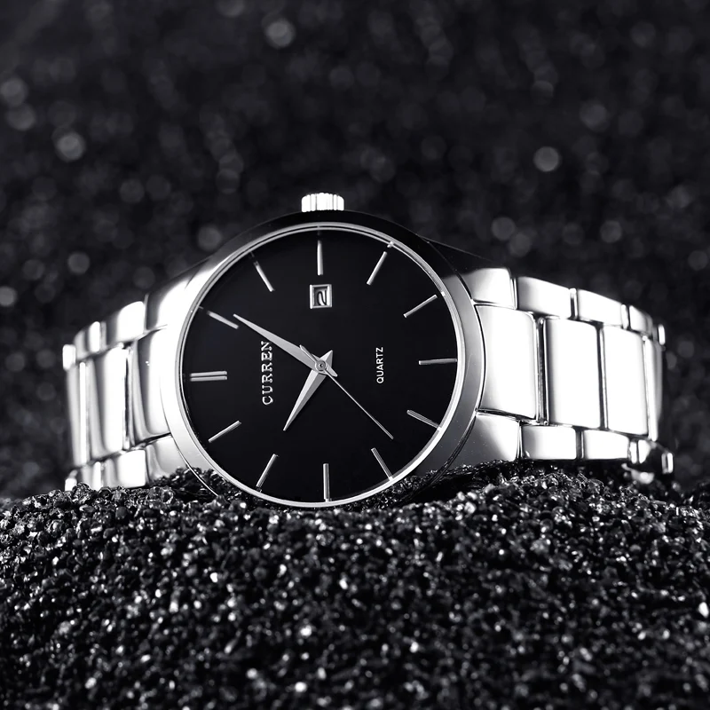 Curren Элитный бренд моды для мужчин бизнес календарьчасы мужчин водонепроницаемость кварцевые часы 8106