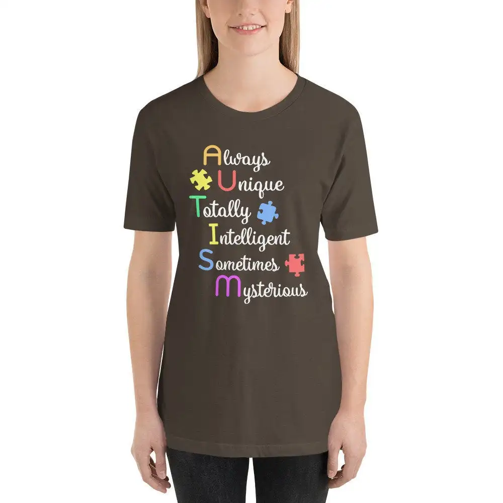 

2019 Funny Autism Awareness Supporter Colorful Definition Design Acronym Puzzle Piece Unisex T-Shirt Unisex Tee