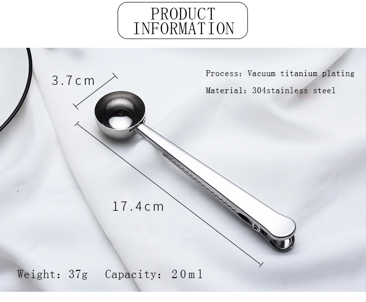 IRONX Кофе Совок с зажимом нержавеющая сталь уплотнения пакетики для чая и кофе клип мерная ложка аксессуары для кафе 1 шт