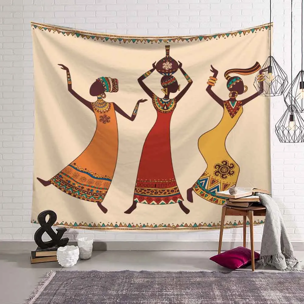 1PC 150x130cm/203x150cm Vintage Style African Female Home Wall Art Decor Hanging Tapestry Treval Beach Towel Picnic Yoga Mat - Цвет: CS007-L6