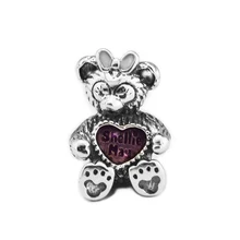 925 стерлингового серебра розовый эмаль ShellieMay Шарм бусины для изготовления ювелирных изделий Подходит браслет Berloques kralen