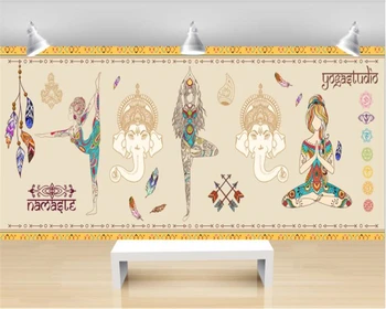 

beibehang papel de parede wallpaper Wall painting background wall in the dance room of Fu Gu yoga hall papel tapiz hudas beauty