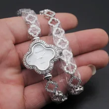 Hermosa двойной цепи цветок стиль браслет 14,5 ''женские наручные часы модные часы 7,25 дюймов длинные HERMOSA мать день продвижение