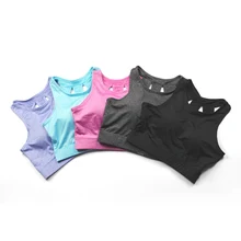 Сексуальная Спортивный Бюстгальтер Для женщин кроссовки Фитнес спортивный жилет Популярные выдалбливают Йога Топ спортивной одежды Push Up нижнее белье