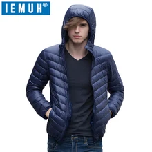 IEMUH белый пуховик на утином пуху Куртки мужские осень зимнее теплое пальто Для мужчин сверхлегкие куртки-пуховики на утином пуху мужской ветро Повседневное бренд