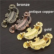 64mm gold drawer cabinet pulls knob 96mm bronze antique copper dresser handles vintage style shaky rings furniture handles 2.5″