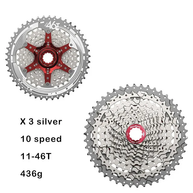 SunRace все серии кассета 9/10/11/12 Скорость свободный широкий соотношение MTB 11-40 T/11-46 T/11-50 т в сутки, CSMZ90, CSMX80, CSMX8, CSMX3, CSMS3, M990 - Цвет: X3 silver