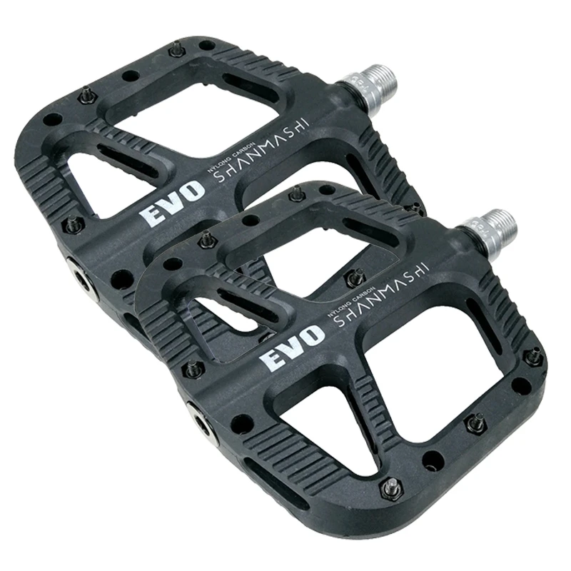 

Hot-Shanmashi Ultra-Light Mountain Bike Pedal Nylon Fiber Bicycle Pedals Big Foot Road Bike Bearing Pedals Cycling Parts Black