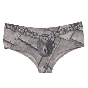 

Iron Chain Lock Gray Interesting Print Underwear For Women Hot Sexy Female Lingerie Thongs Briefs Cute Panties For Lady