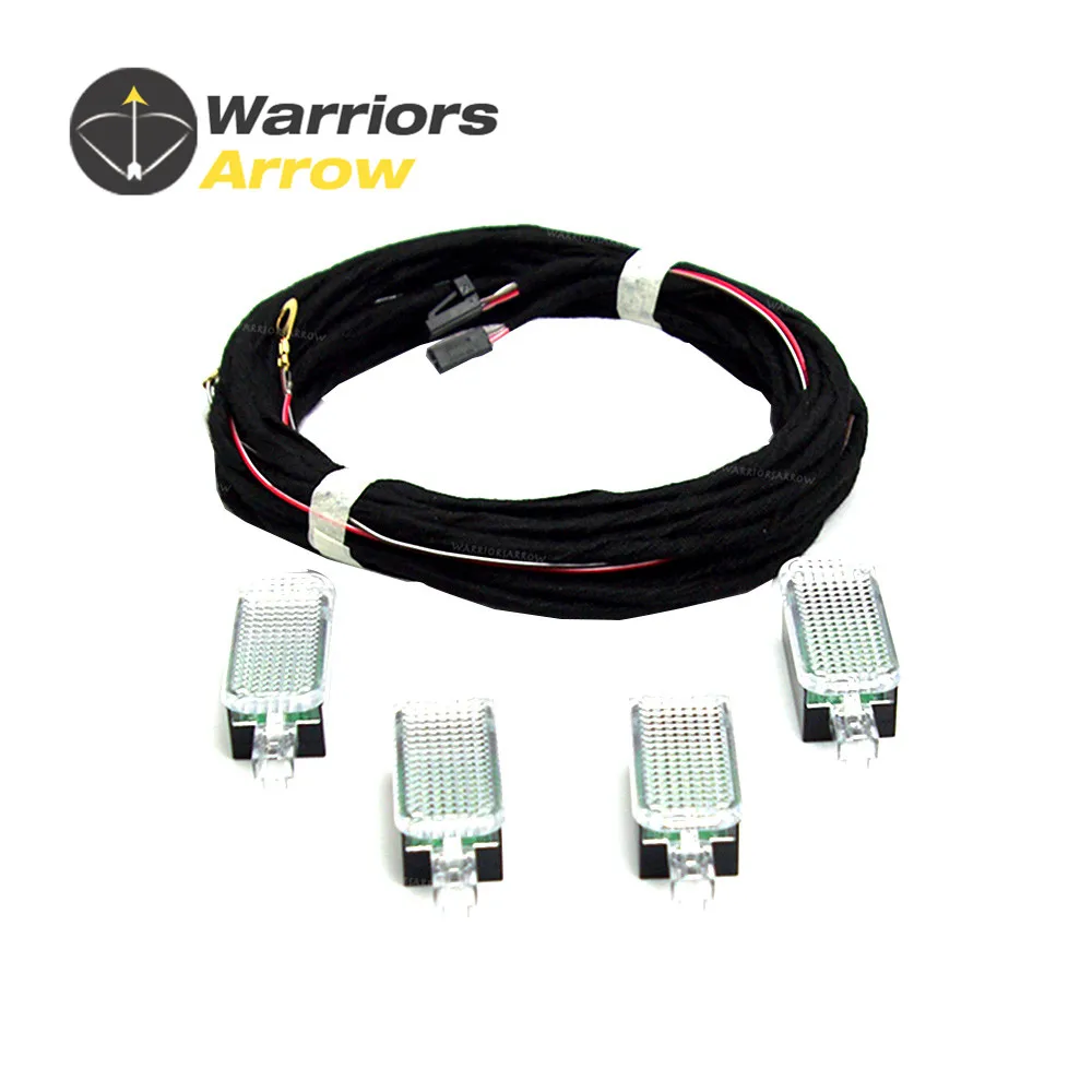 

3AD947409 For AUDI A1 A2 A3 A4 A5 A6 A7 A8 Q3 Q5 Q7 TT 4Pcs Interior Footwell Light Lamp with Wire