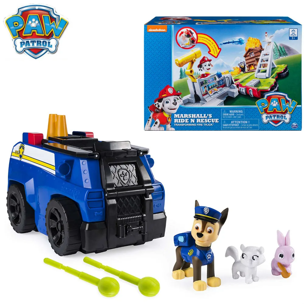 2019 Genuine Paw Patrol Chase's Ride n Rescue Vehicle Transforming 2-in-1 Playset Police Cruiser for Kids Aged 3+ children toy