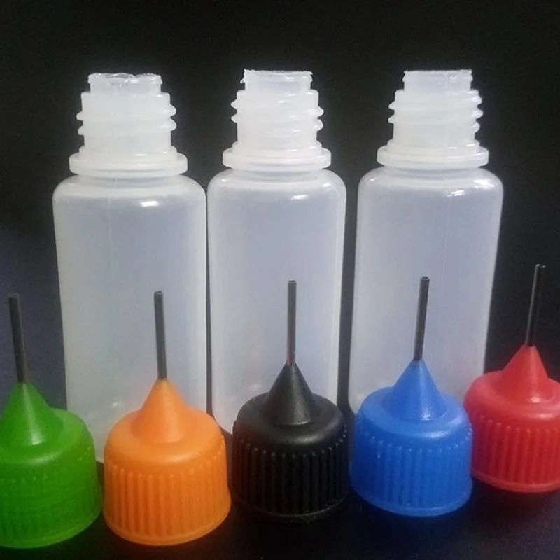 200pcs 10ml PE Empty E liquid Needle Bottle Plastic Dropper Bottles With Screw Metal Needle Caps for Vape E juice