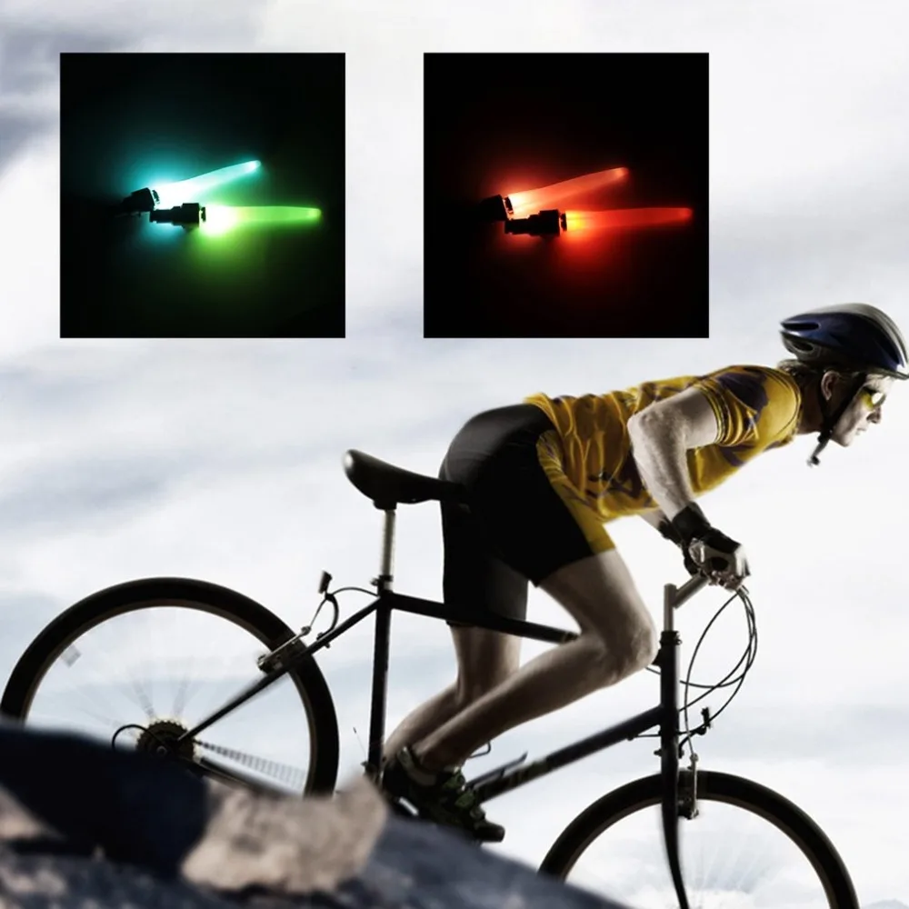 

The New Cool Bike Tire Wheel LED Lights Gas Nozzle Lamp Comes With Battery Bicycle Accessories Top Quality Waterproof