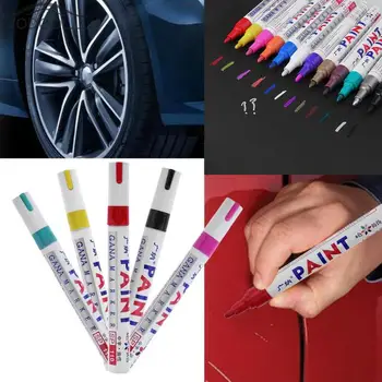 

Color Waterproof Car Wheel Tire Oily Mark Pen Auto Rubber Tyre Tread CD Metal Permanent Paint Marker Graffiti Marcador Canetas
