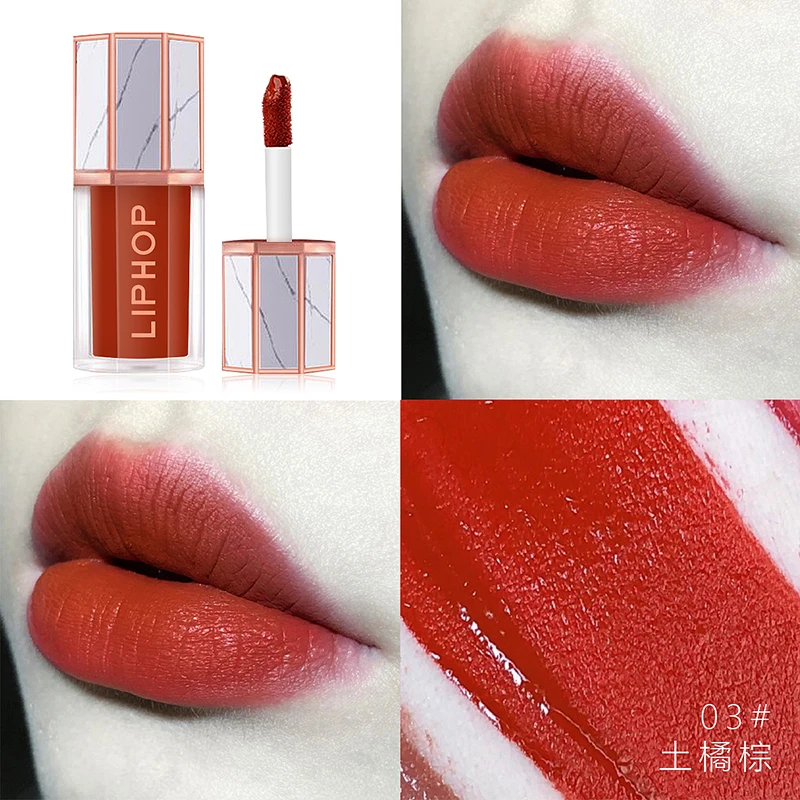 

New Marble 6 Colors Tattoo Lipgloss Makeup Moisturizer Long Lasting Lip Gloss Matte Liquid Lipstick Waterproof Lip Tint Labial
