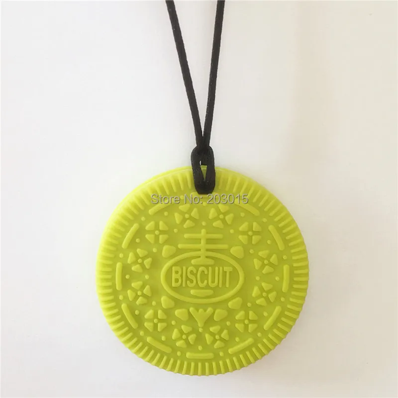 10PCS BPA Free Silicone Cookie Pendant Teether Baby Biscuit Pacifier Dummy Teething Chewable Pendant Nursing Necklace Jewelry