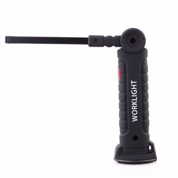 

Black Rechargeable Foldable COB LED LIGHT Lamp Torch Flashlight USB Work Equipment Light Accessories
