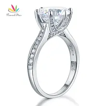 Pavo real Estrella de Plata de ley 925 Anillo de Compromiso Del Aniversario de Boda de Lujo 3 Ct Creado Diamond Joyería CFR8228