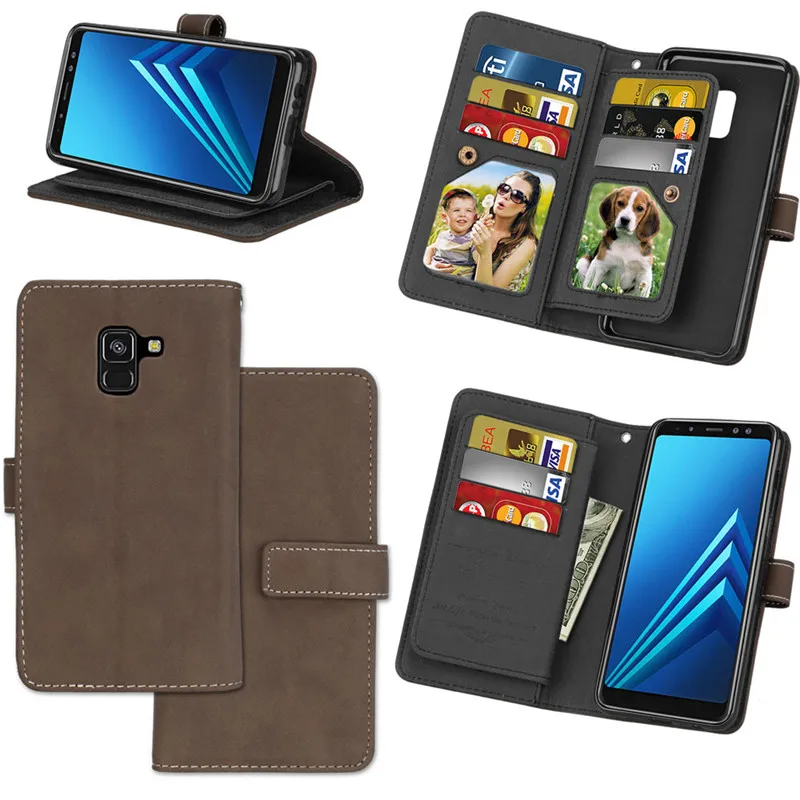 For Samsung Galaxy J3 J5 J7 2016 A3 A5 A7 2017 A8 2018 Case cover Luxury leather Multifunction Nine cards Wallet Flip Case cover20