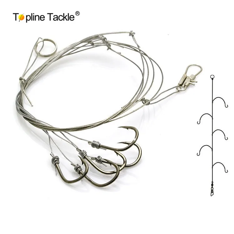 

10 pcs/lot Sharphook with 5 small hooks Stainless Steel fishing hook 9# 10# Fishing Tackle Accessories de psesca new