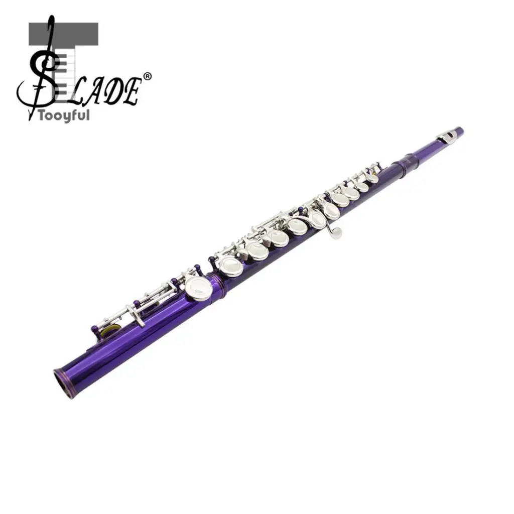 

Portable Purple Cupronickel Tube 16 Closed Hole Flute C Key with Split E Mechanism Set for Flute-players 67cm