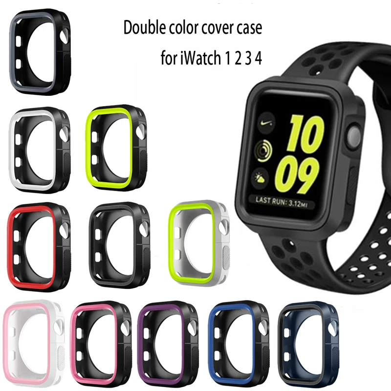 Силиконовый ремешок для apple watch series 4/3/2/1 42 мм 38 мм браслет полностью защитный чехол для iwatch 1 2 3 4 40 мм 44 мм