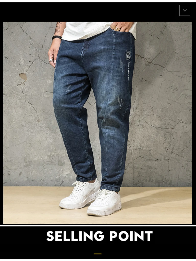 Большие размеры 30-46, новые модные мужские джинсы с дырками, уличные мотоциклетные байкерские джинсы, мужские рваные зауженные джинсы в стиле хип-хоп, штаны-шаровары