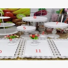 12 шт./лот белая кружевная металлическая, для подставки для пирожных моноблок десерт торт декорированный поднос свадьба; для торта опора