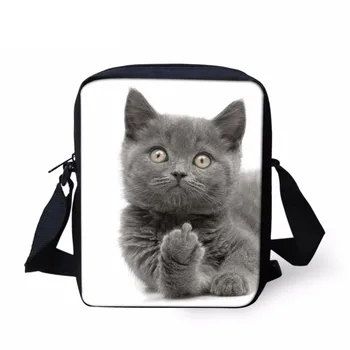 

Cute 3D Animal Shorthair Middle Finger Cat Printed Women Men Handbag Fashion Mini Crossbody Bags Brand Messenger Bag Sumka