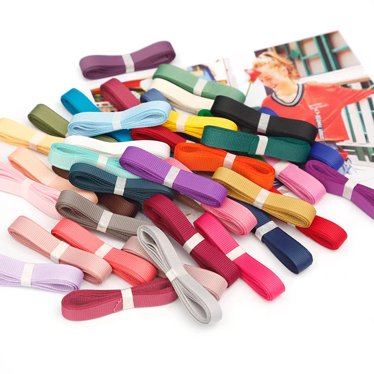 

suoja 20yards ( 18meters ) mix color Size 9mm Width 100% Polyester Solid Color Plain Grosgrain Ribbons