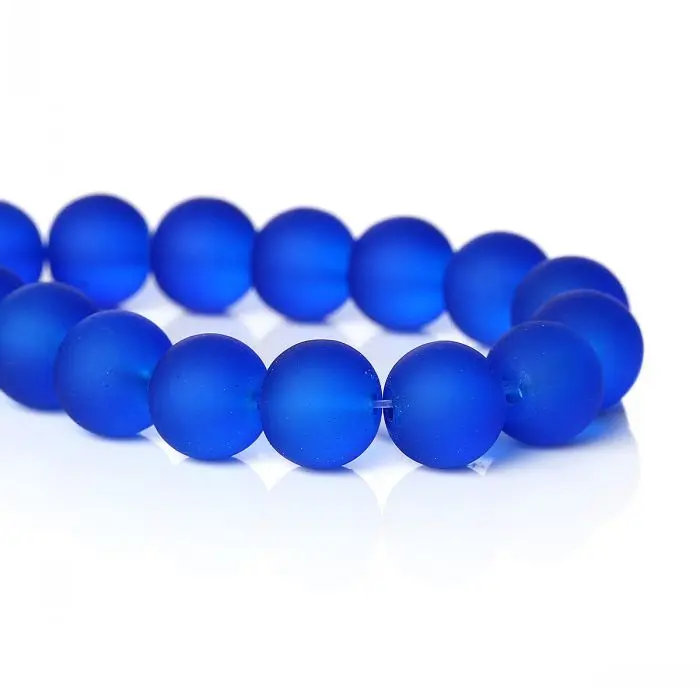 

Glass Loose Beads Round Royal Blue Frosted About 11mm Dia,Hole:Approx 1.3mm,80.5cm long,1 Strand(Approx 86 PCs)
